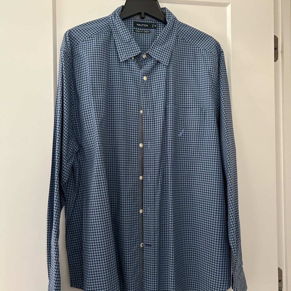 Nautica Men's Navy Gingham Shirt